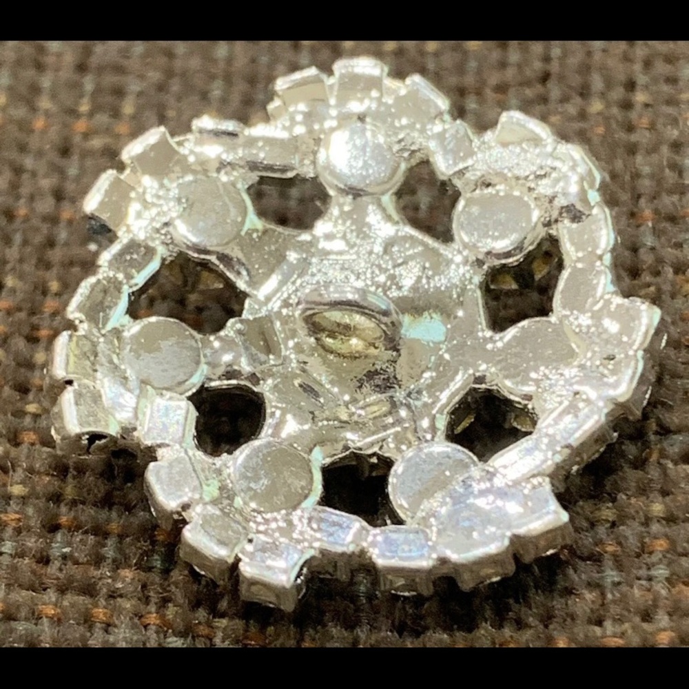 One Rhinestone crystal silver Shank Button Sewing - Picture 3 of 7
